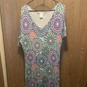 K Jordan Multicolor Mandala Short Sleeve Top